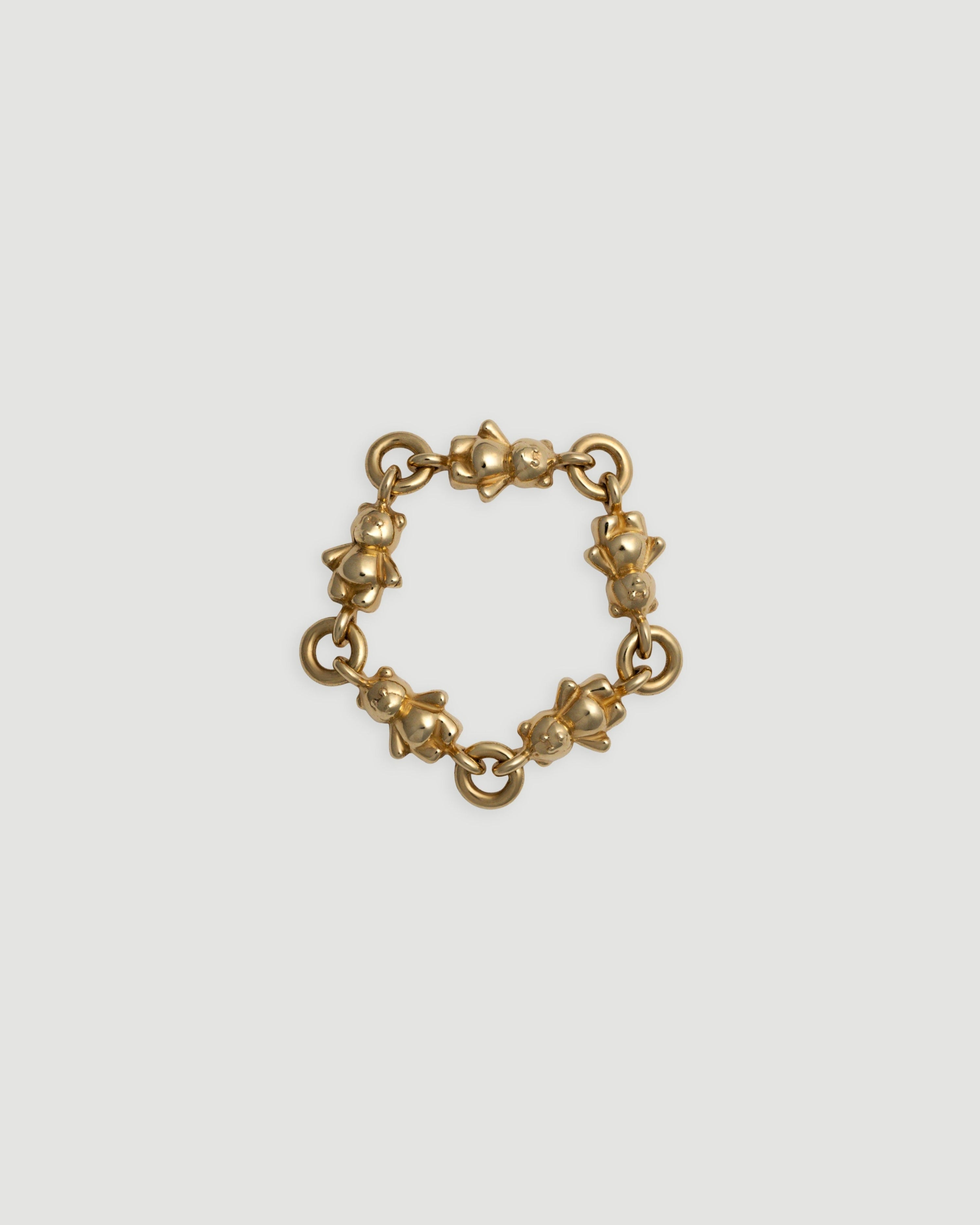 [Made to order] Bear Chain Ring Gold