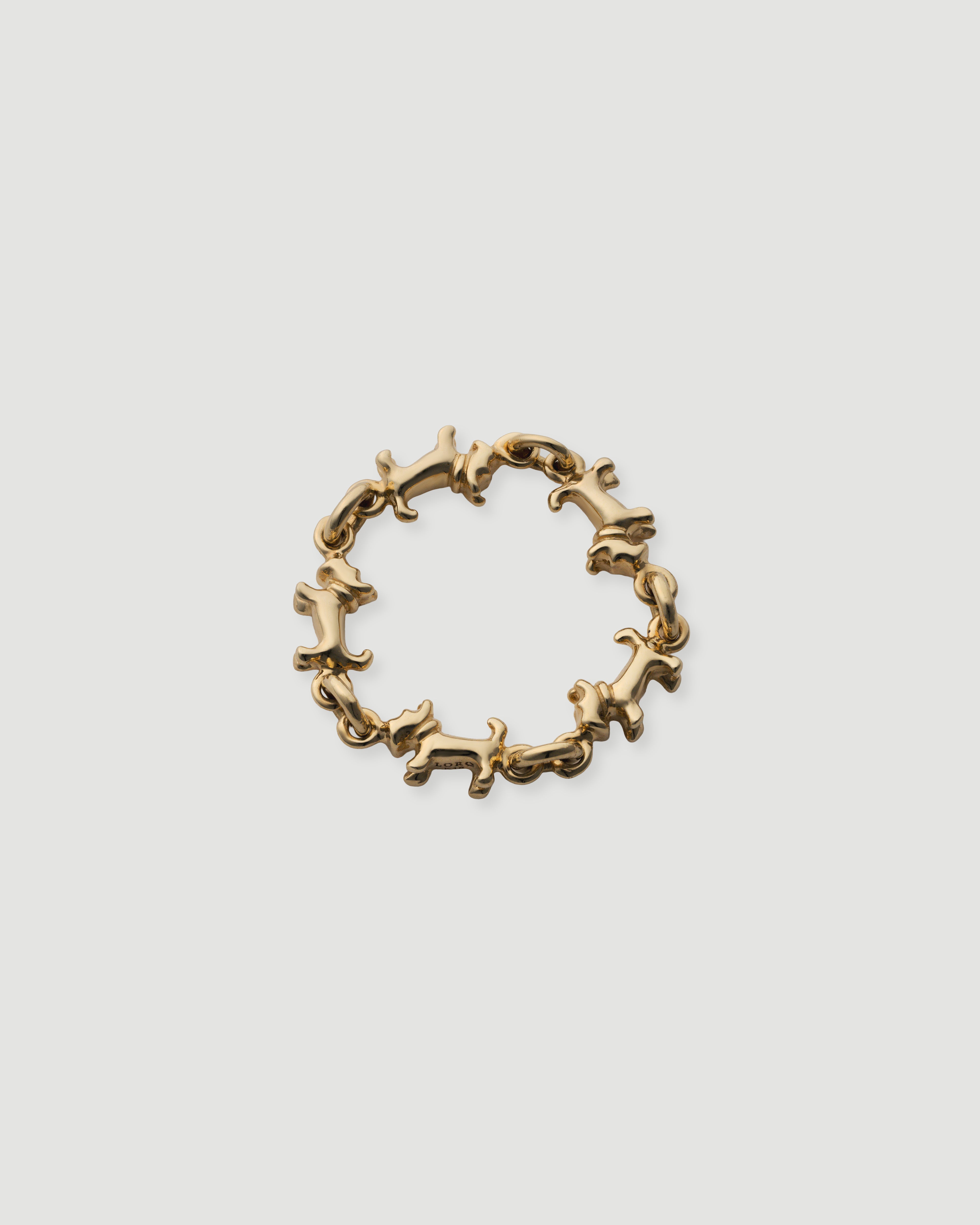[Made to order] Schnauzer chain ring gold