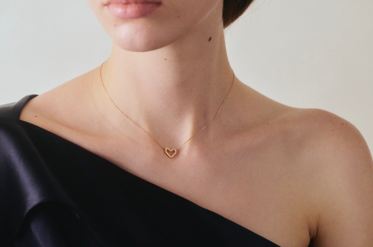 ORIGAMI heart dia necklace 01
